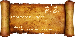Pratscher Emese névjegykártya
